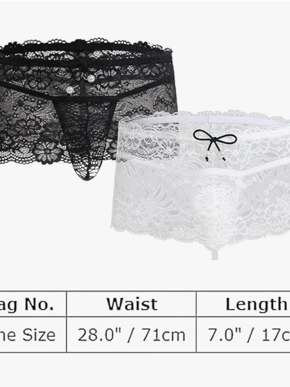 Sexy Sheer Lace Garter Thong & cover up for men one size - Black